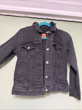 Levi's women’s Charcoal Grey/Black Hooded Denim Jacket